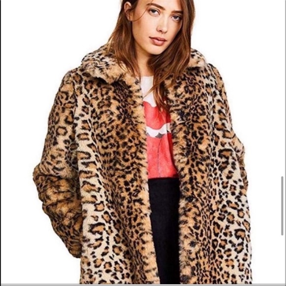 Lansfihei Jackets & Blazers - Faux Fur Cheetah Print Coat